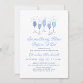何かブルーシャンパンブライダルシャワー招待 招待状 (正面)