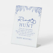 何かブルーシンプルリングや輪狩りブライダル 台座サイン (正面)