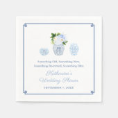 何かブルージンジャージャー結婚ジャーのブライダルシャワー スタンダードカクテルナプキン (正面)