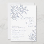 何かブルースノーフレークウィンターブライダルシャワー 招待状 (正面)