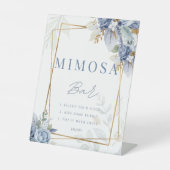 何かブルーダスティシャワーミモザバーサインのポスター 台座サイン (正面)