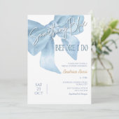 何かブルーダスティミニマルブライダルシャワー 招待状 (スタンド正面)