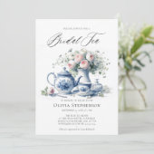 何かブルートイレティーセットブライダルティーシャワー 招待状 (スタンド正面)