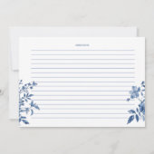 何かブルートワールフローラブライダルシャワーレシピ 招待状 (裏面)