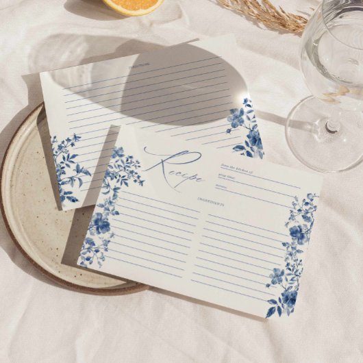 何かブルートワールフローラブライダルシャワーレシピ 招待状