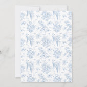 何かブルートワールフローラヴィンテージブライダルシャワー 招待状 (裏面)