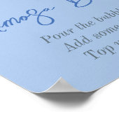 何かブルーフローラブライダルシャワーミモザバー ポスター (角)