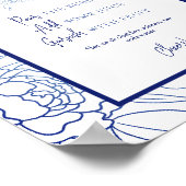 何かブルーフローラブライダルシャワーミモザバー ポスター (角)