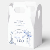 何かブルーフローラボウブライダルシャワー フェイバーボックス (オープン)