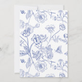 何かブルーブライダルシャワーの招待 招待状 (裏面)