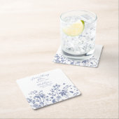 何かブルーブライダルシャワー紙コースター スクエアペーパーコースター (インサイチュ)