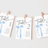 何かブルーボウタイイングノットテーブル番号ブライダル 招待状