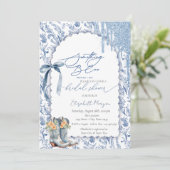 何かブルーボウドリップカウボーイブーツフローラ 招待状 (スタンド正面)