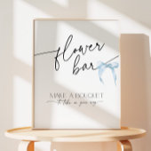 何かブルーボウフラワーバーブライダルシャワー 台座サイン