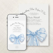 何かブルーボウフランスのコケットブライダルシャワー 招待状