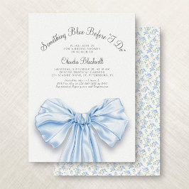 何かブルーボウフランスのコケットブライダルシャワー 招待状