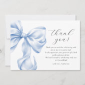何かブルーボウブライダルシャワーサンキューカード サンキューカード (正面)