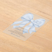 何かブルーボウブライダルシャワー招待 アクリル招待状 (レイダウン)