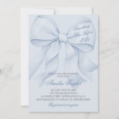 何かブルーボウブライダルシャワー招待 招待状 (正面)