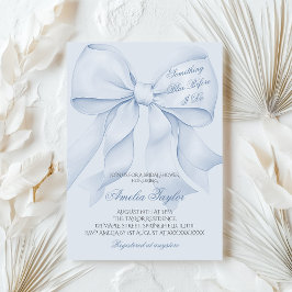 何かブルーボウブライダルシャワー招待 招待状