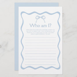 何かブルーボウブライダルシャワー誰がゲームを推測