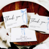 何かブルーボウ結び結びブライダル サンキューカード