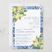 何かブルーレモンモロッコQRブライダルシャワー 招待状 (正面)