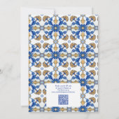 何かブルーレモンモロッコQRブライダルシャワー 招待状 (裏面)