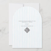 何かブルーレース名門私立校風のランジェリーブライダルシャワー 招待状 (裏面)