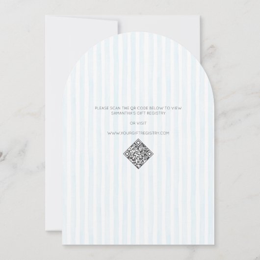 何かブルーレース名門私立校風のランジェリーブライダルシャワー 招待状 (裏面)