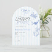 何かブルーレース名門私立校風のランジェリーブライダルシャワー 招待状 (スタンド正面)