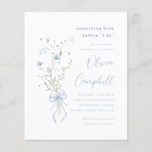 何かブルーワイルドフラワーバジェットブライダルシャワー (正面)