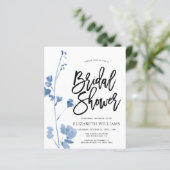 何かブルーワイルドフラワーブライダルシャワー招待状 (スタンド正面)