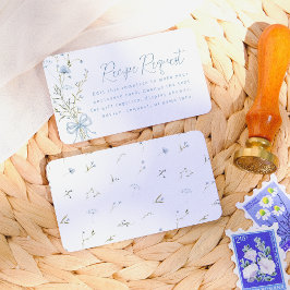 何かブルーワイルドフラワーブライダルシャワー エンクロージャーカード