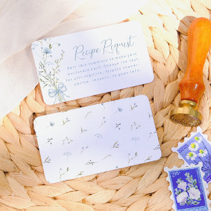何かブルーワイルドフラワーブライダルシャワー エンクロージャーカード