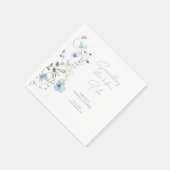 何かブルーワイルドフラワーブライダルシャワー スタンダードカクテルナプキン (角)