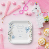 何かブルーワイルドフラワーブライダルシャワー ペーパープレート (パーティー)