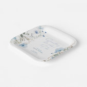 何かブルーワイルドフラワーブライダルシャワー ペーパープレート (傾斜あり)