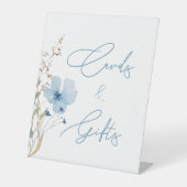 何かブルーワイルドフラワーブライダルシャワー 台座サイン (正面)