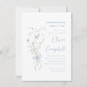 何かブルーワイルドフラワーブライダルシャワー 招待状 (正面)