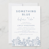 何かブルーワイルドフラワーブライダルシャワー 招待状 (正面)