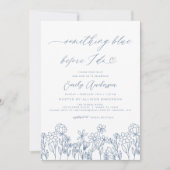 何かブルーワイルドフラワーブライダルシャワー 招待状 (正面)
