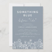 何かブルーワイルドフラワーブライダルシャワー 招待状 (正面)