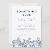 何かブルーワイルドフラワーブライダルシャワー 招待状 (正面)