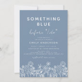 何かブルーワイルドフラワーブライダルシャワー 招待状 (正面)