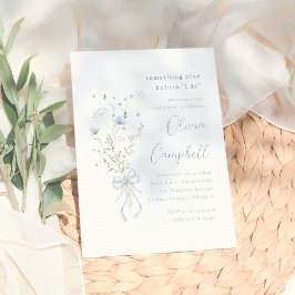 何かブルーワイルドフラワーブライダルシャワー 招待状