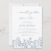 何かブルーワイルドフラワーブライダルシャワー 招待状 (正面)