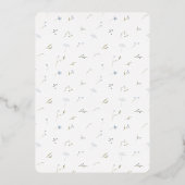 何かブルーワイルドフラワーブライダルシャワー 箔招待状 (裏面)