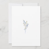 何かブルーワイルドフラワーブーケブライダルシャワー 招待状 (裏面)