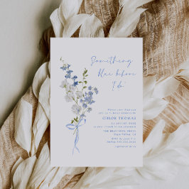何かブルーワイルドフラワーブーケブライダルシャワー 招待状